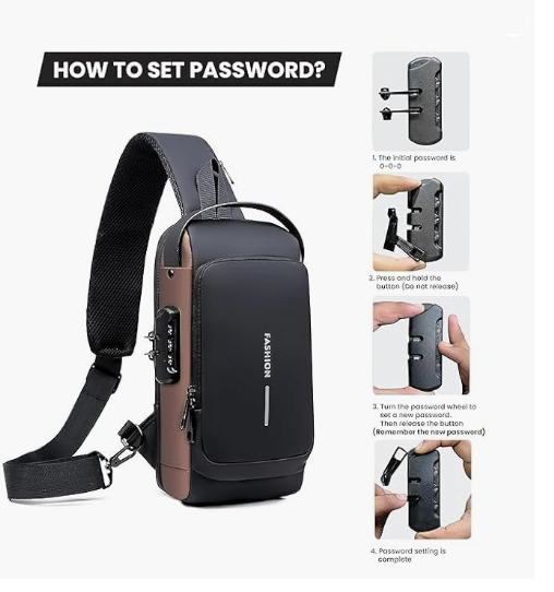 Chest Bag for Men and Women with USB Charging