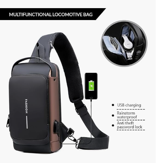 Chest Bag for Men and Women with USB Charging