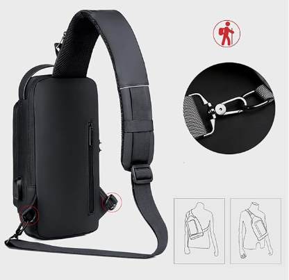 Chest Bag for Men and Women with USB Charging