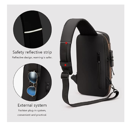 Chest Bag for Men and Women with USB Charging