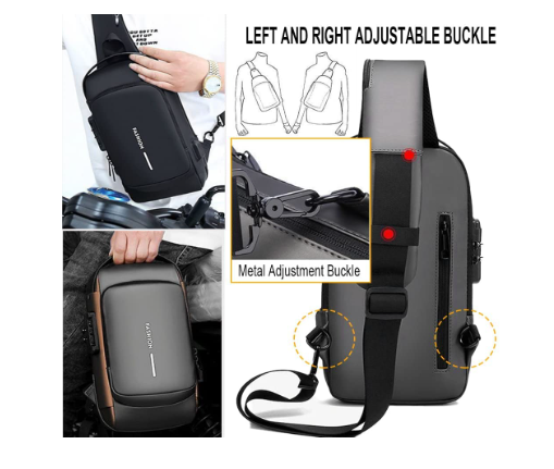 Chest Bag for Men and Women with USB Charging